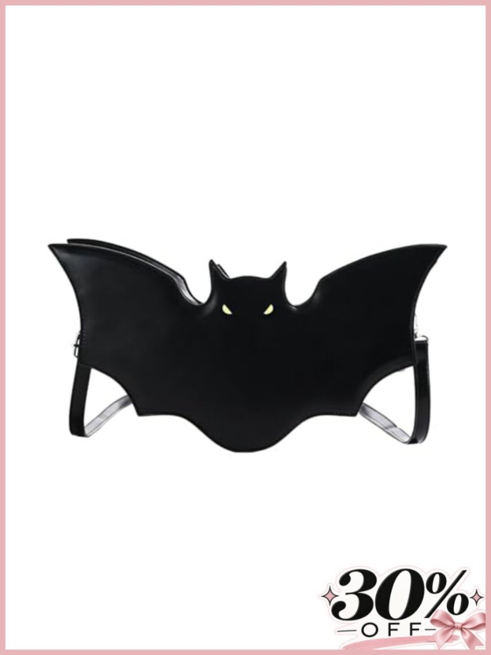 Gothic Bat Shoulder Bag Vegan Leather Crossbody Purse Novelty Cute Spooky